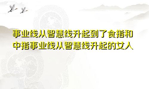 事业线从智慧线升起到了食指和中指事业线从智慧线升起的女人