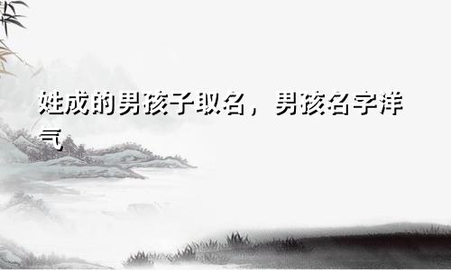 姓成的男孩子取名，男孩名字洋气