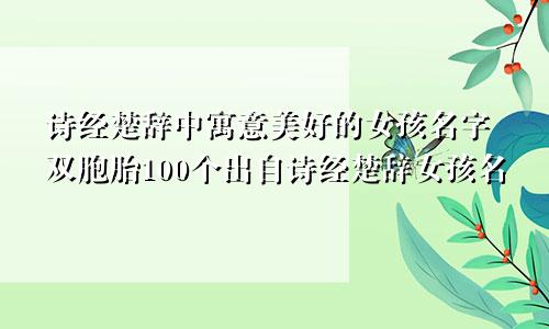诗经楚辞中寓意美好的女孩名字双胞胎100个出自诗经楚辞女孩名