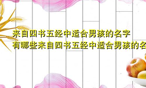 来自四书五经中适合男孩的名字有哪些来自四书五经中适合男孩的名字是什么