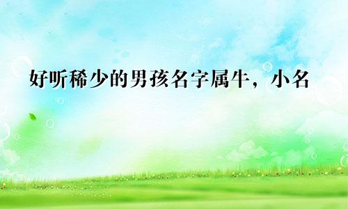 好听稀少的男孩名字属牛,小名