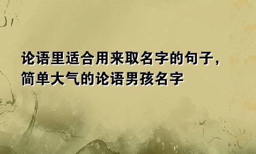 论语里适合用来取名字的句子，简单大气的论语男孩名字