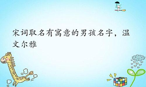 宋词取名有寓意的男孩名字,温文尔雅