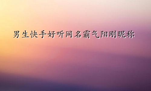 男生快手好听网名霸气阳刚昵称