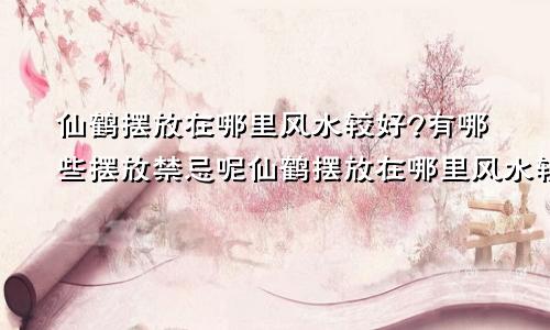 仙鹤摆放在哪里风水较好?有哪些摆放禁忌呢仙鹤摆放在哪里风水较好?有哪些摆放禁忌和禁忌?