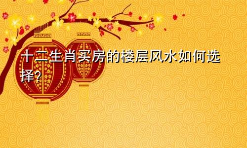 十二生肖买房的楼层风水如何选择？