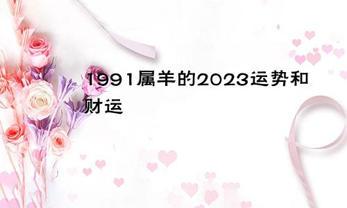 1991属羊的2023运势和财运