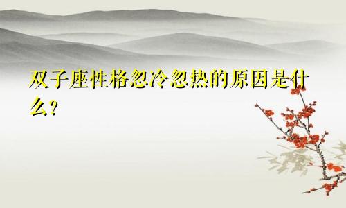 双子座性格忽冷忽热的原因是什么?