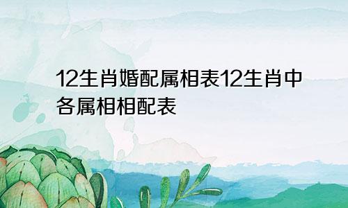 12生肖婚配属相表12生肖中各属相相配表