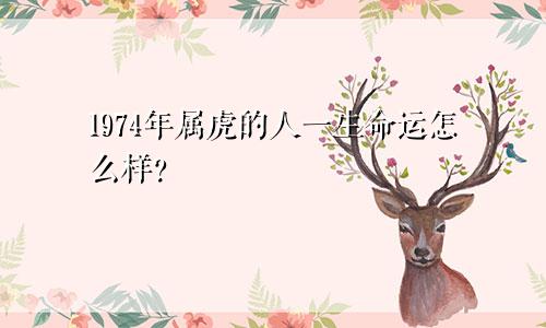 1974年属虎的人一生命运怎么样?