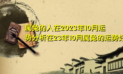 属兔的人在2023年10月运势分析在23年10月属兔的运势好吗？