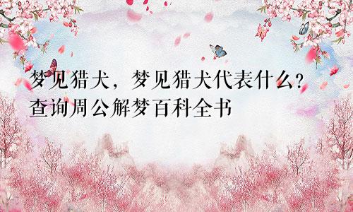 梦见猎犬，梦见猎犬代表什么？查询周公解梦百科全书