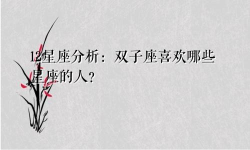 12星座分析:双子座喜欢哪些星座的人?