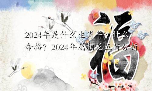 2024年是什么生肖年？什么命格？2024年属相龙五行分析