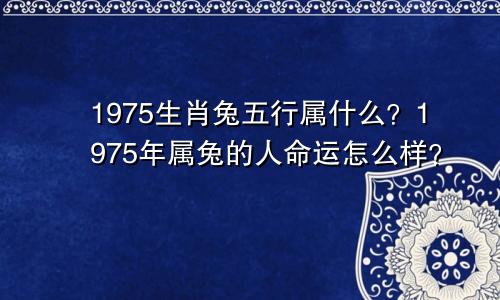 1975生肖兔五行属什么？1975年属兔的人命运怎么样？