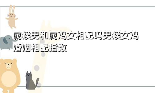 属猴男和属鸡女相配吗男猴女鸡婚姻相配指数