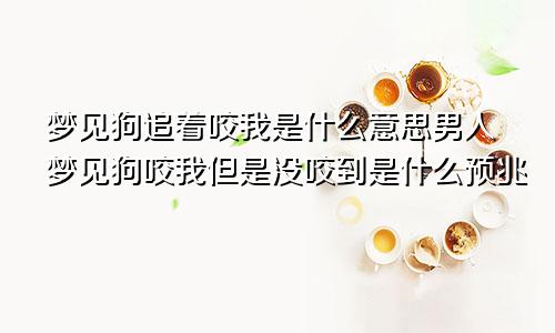 梦见狗追着咬我是什么意思男人梦见狗咬我但是没咬到是什么预兆