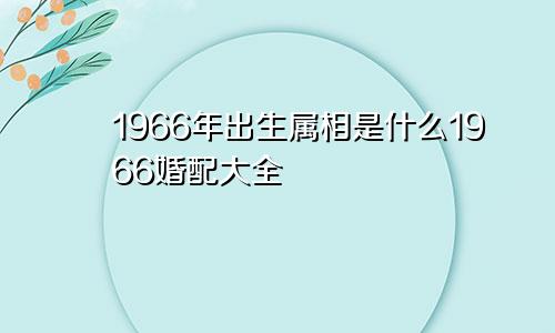 1966年出生属相是什么1966婚配大全