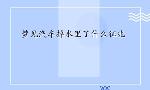 梦见汽车掉水里了什么征兆