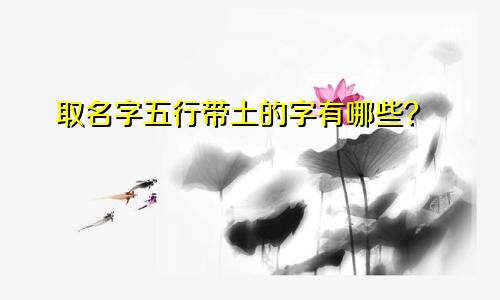 取名字五行带土的字有哪些?