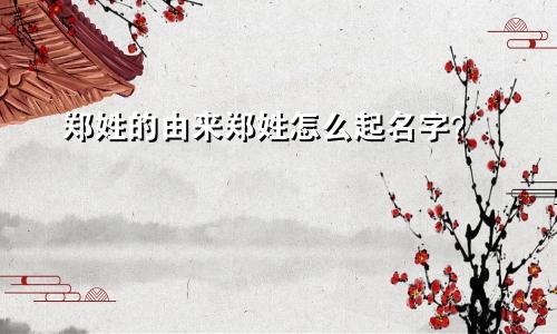 郑姓的由来郑姓怎么起名字?