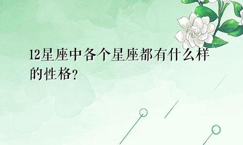 12星座中各个星座都有什么样的性格？