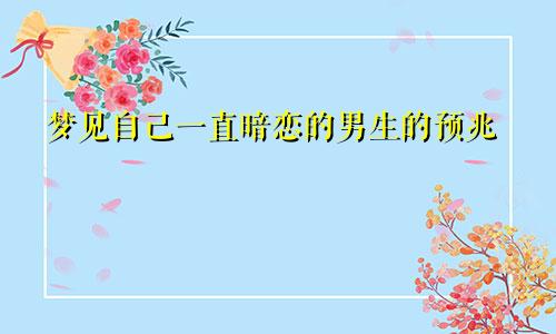 梦见自己一直暗恋的男生的预兆