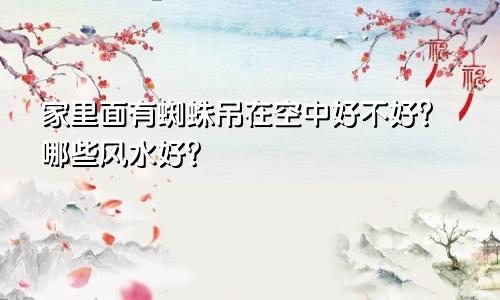 家里面有蜘蛛吊在空中好不好？哪些风水好？