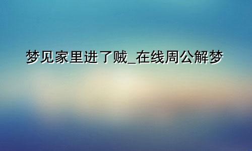 梦见家里进了贼_在线周公解梦