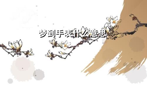 梦到手表什么意思