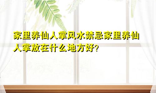 家里养仙人掌风水禁忌家里养仙人掌放在什么地方好？
