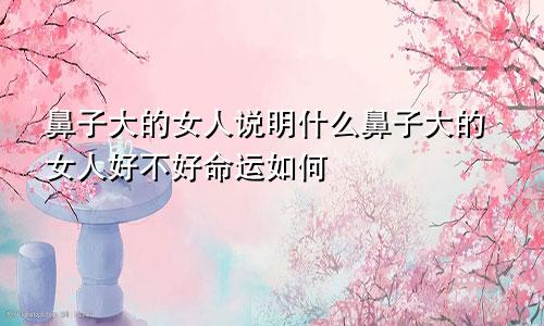 鼻子大的女人说明什么鼻子大的女人好不好命运如何