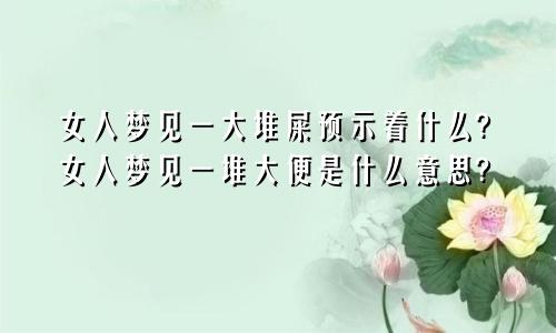 女人梦见一大堆屎预示着什么?女人梦见一堆大便是什么意思?