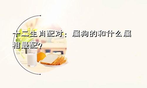 十二生肖配对：属狗的和什么属相最配？