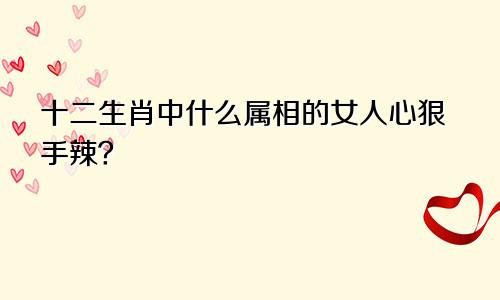 十二生肖中什么属相的女人心狠手辣？