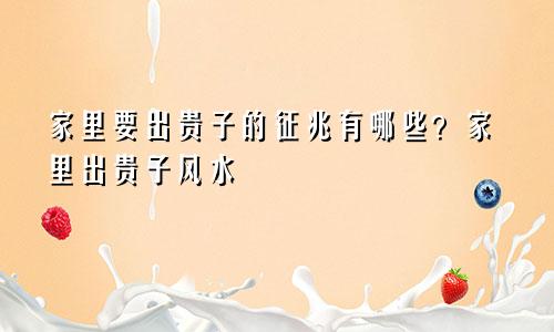 家里要出贵子的征兆有哪些？家里出贵子风水