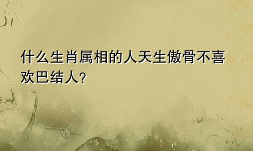 什么生肖属相的人天生傲骨不喜欢巴结人？