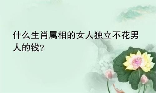 什么生肖属相的女人独立不花男人的钱？
