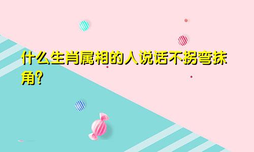 什么生肖属相的人说话不拐弯抹角?