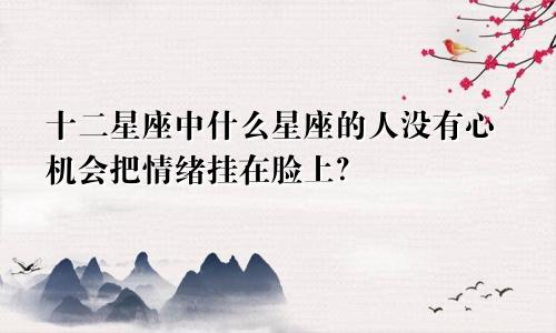 十二星座中什么星座的人没有心机会把情绪挂在脸上?