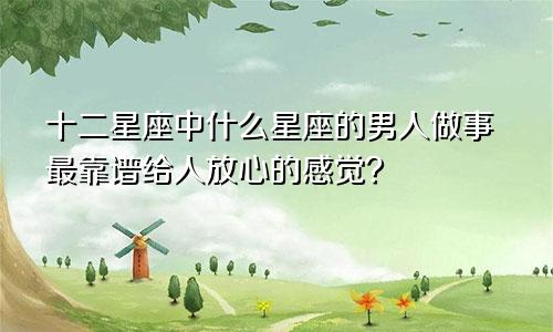 十二星座中什么星座的男人做事最靠谱给人放心的感觉?