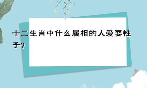 十二生肖中什么属相的人爱耍性子?