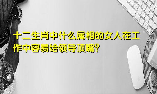 十二生肖中什么属相的女人在工作中容易给领导顶嘴?
