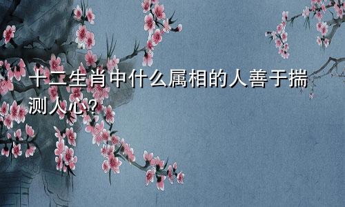 十二生肖中什么属相的人善于揣测人心?