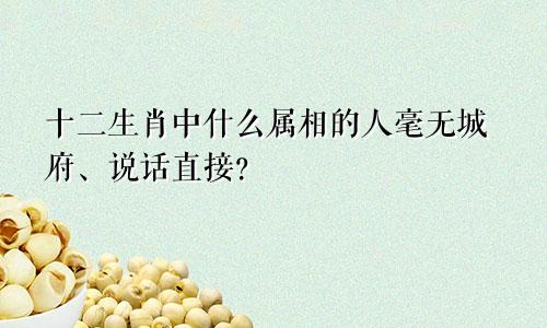 十二生肖中什么属相的人毫无城府、说话直接?
