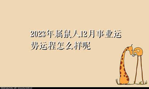 2023年属鼠人12月事业运势运程怎么样呢