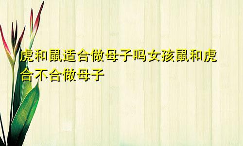 虎和鼠适合做母子吗女孩鼠和虎合不合做母子