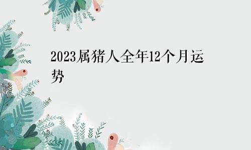 2023属猪人全年12个月运势