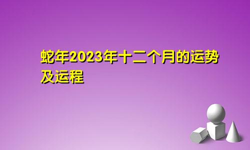 蛇年2023年十二个月的运势及运程
