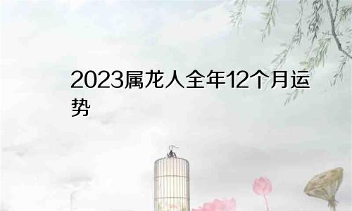2023属龙人全年12个月运势